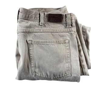 VTG LL Bean Classic Fit Jeans Mens 36x30 Tan 100% Cotton Straight Leg Earthy